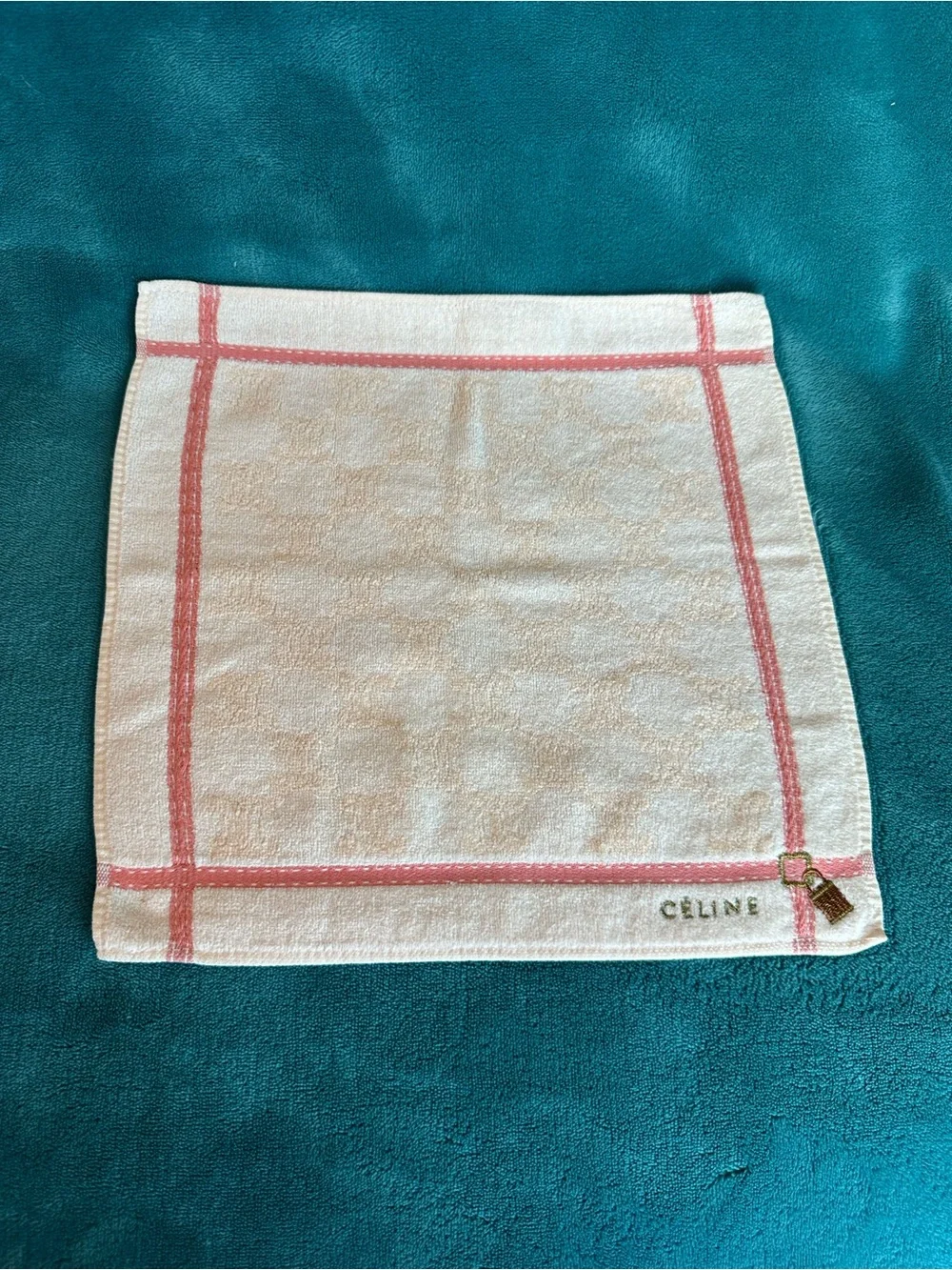 Rare Vintage CELINE Mini Towels Cow Padlock Logo Set